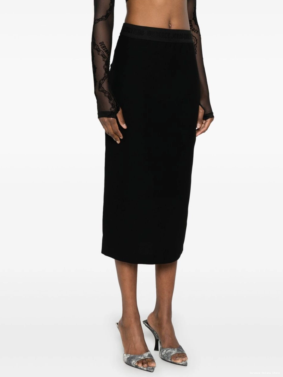 Affordable logo-waistband skirt Couture Jeans midi Versace Women 0704